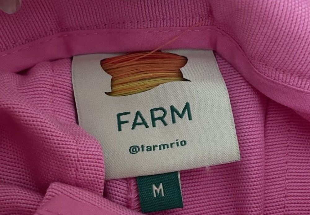 Farm Rio Tailored Wide Leg Pants trousers Belted in Pink Medium New - Picture 8 of 8